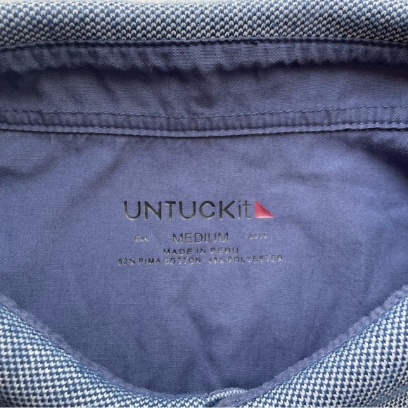 Untuckit Beaux Contrast Collar Long Sleeve Polo Medium - Picture 6 of 8